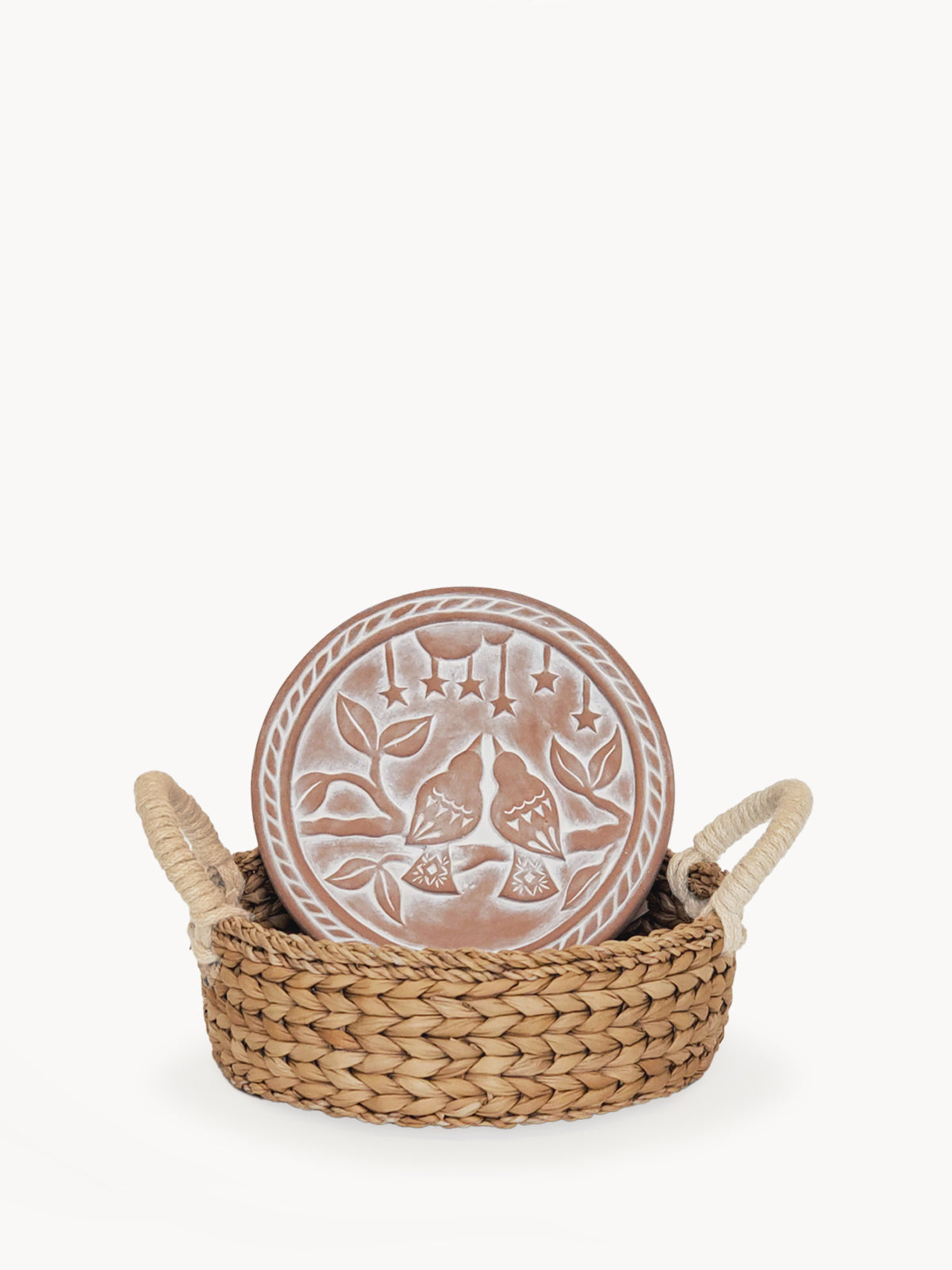 Round Bread Warmer Basket with Lovebirds Design