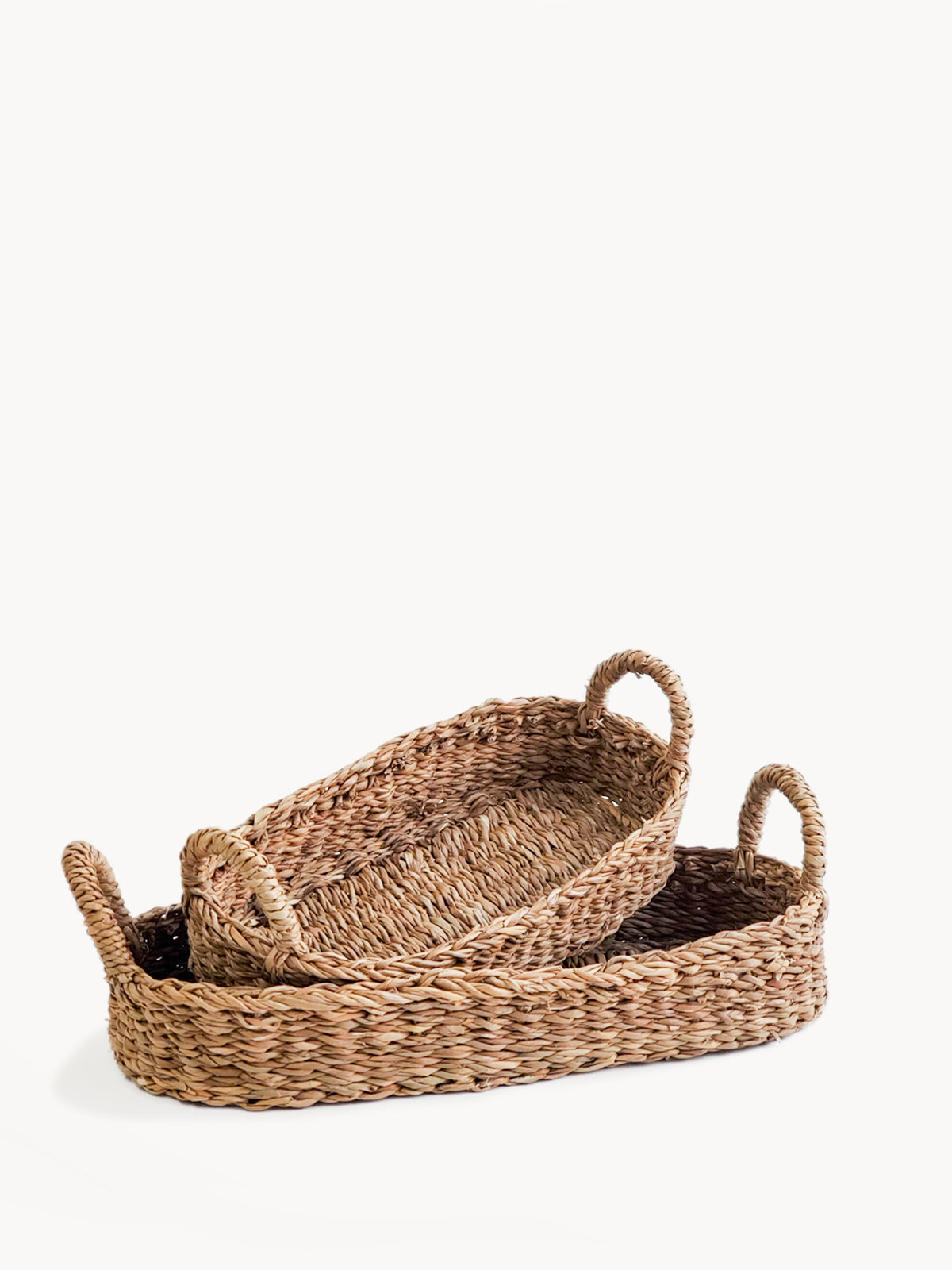 Natural Seagrass Bread Basket with Handle