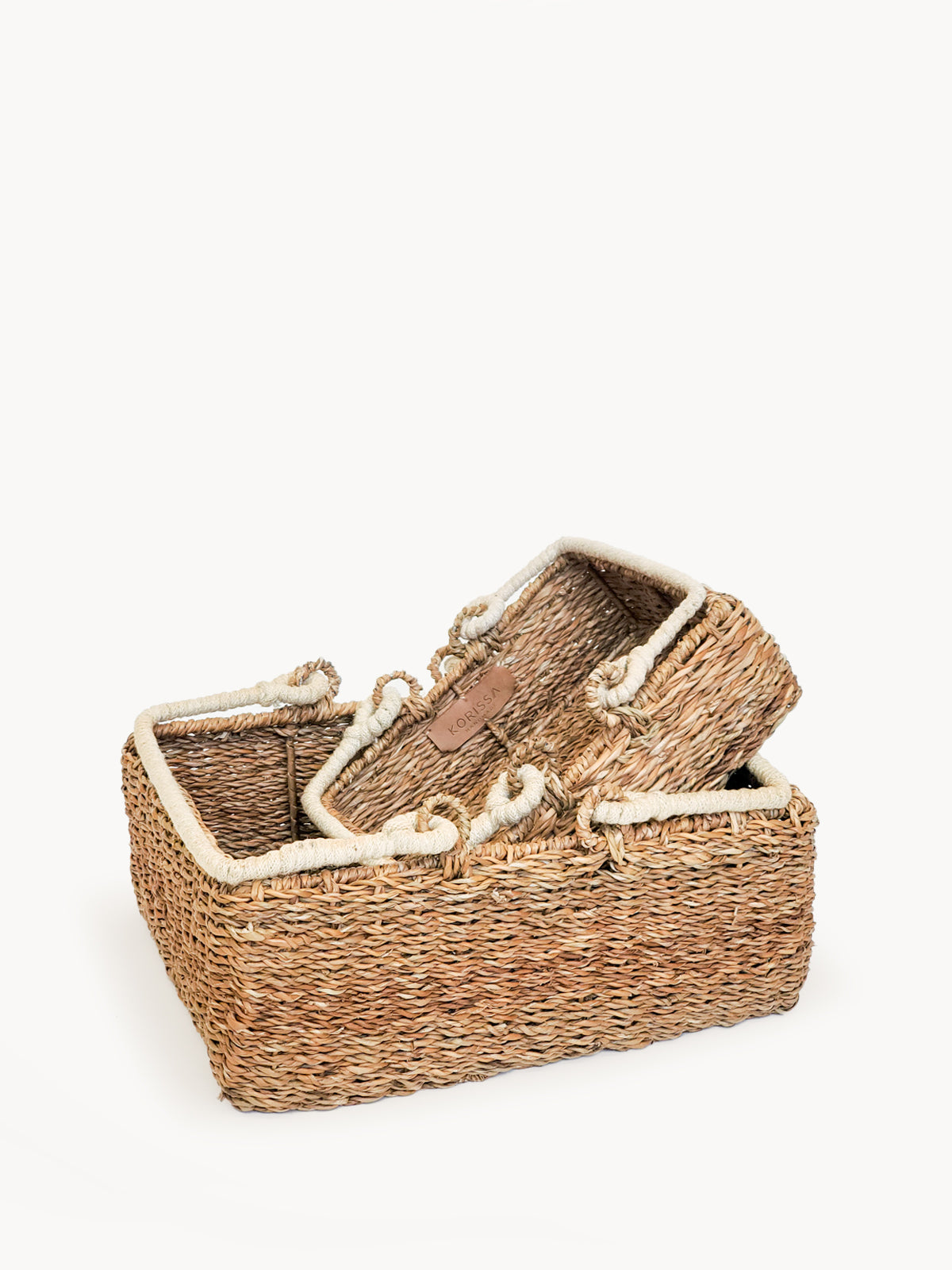 Seagrass Storage Basket with Jute Handle