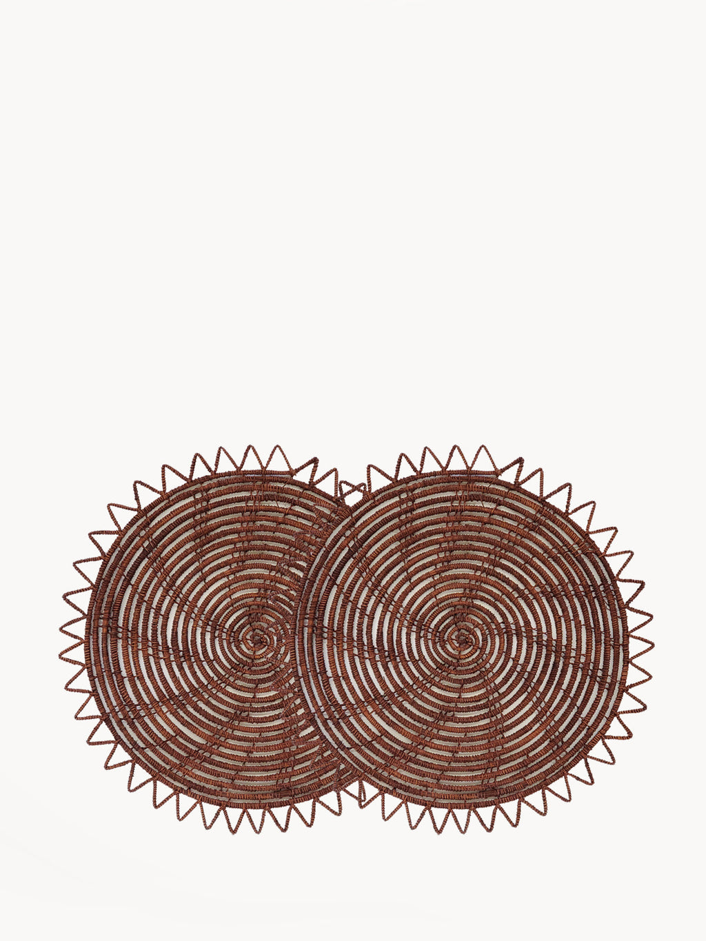 Woven Palm Fiber Placemat Brown Set of 2