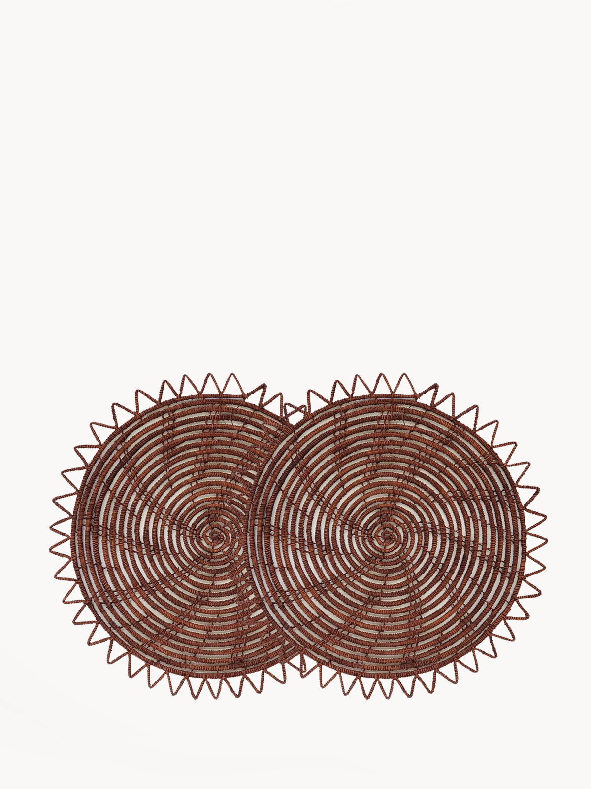 Woven Palm Fiber Placemat Brown Set of 2