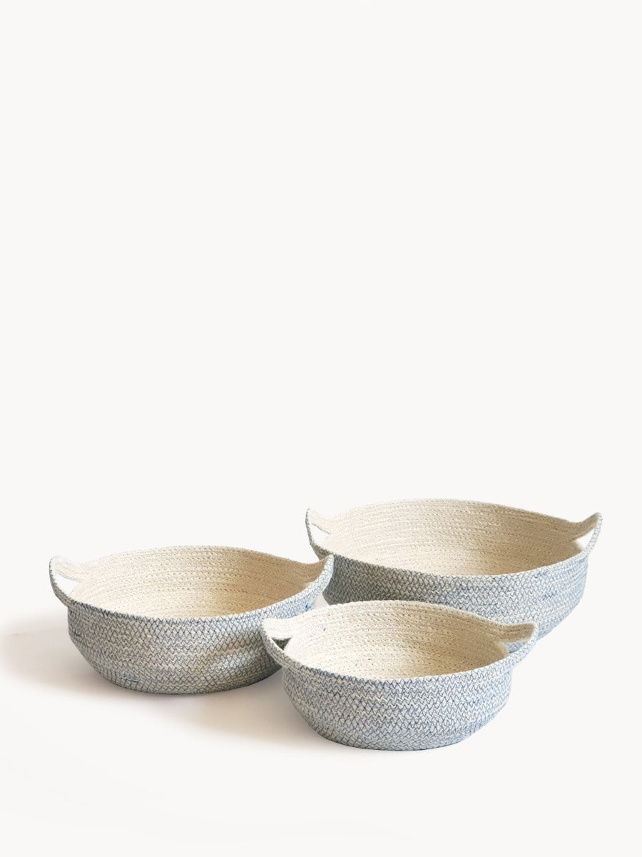 Handwoven Fruit Bowl in Blue
