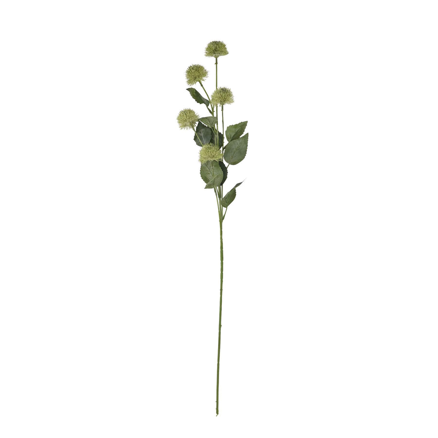 Artificial thistle stem with spherical head, natural green tones, lifelike texture, 81cm tall, premium plastic botanical decor by Sostter at brixbailey.com