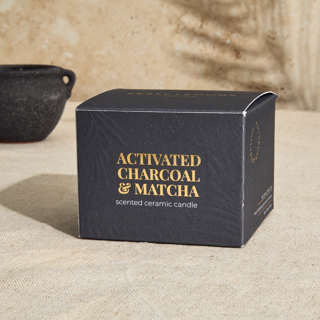 Marrakesh Graphite Pottery Candle - Activated Charcoal & Matcha