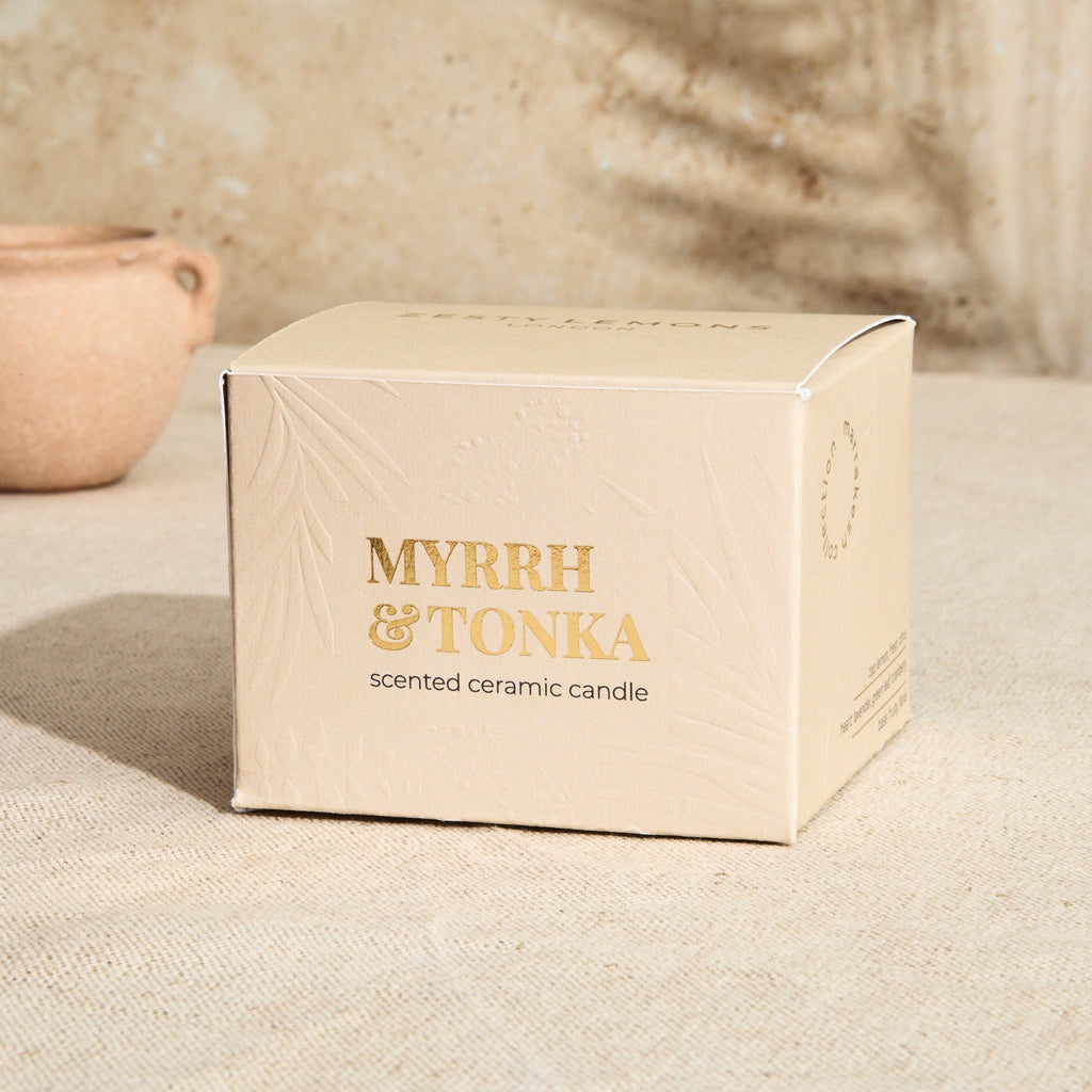 Marrakesh Sandstone Pottery Candle - Myrrh & Tonka
