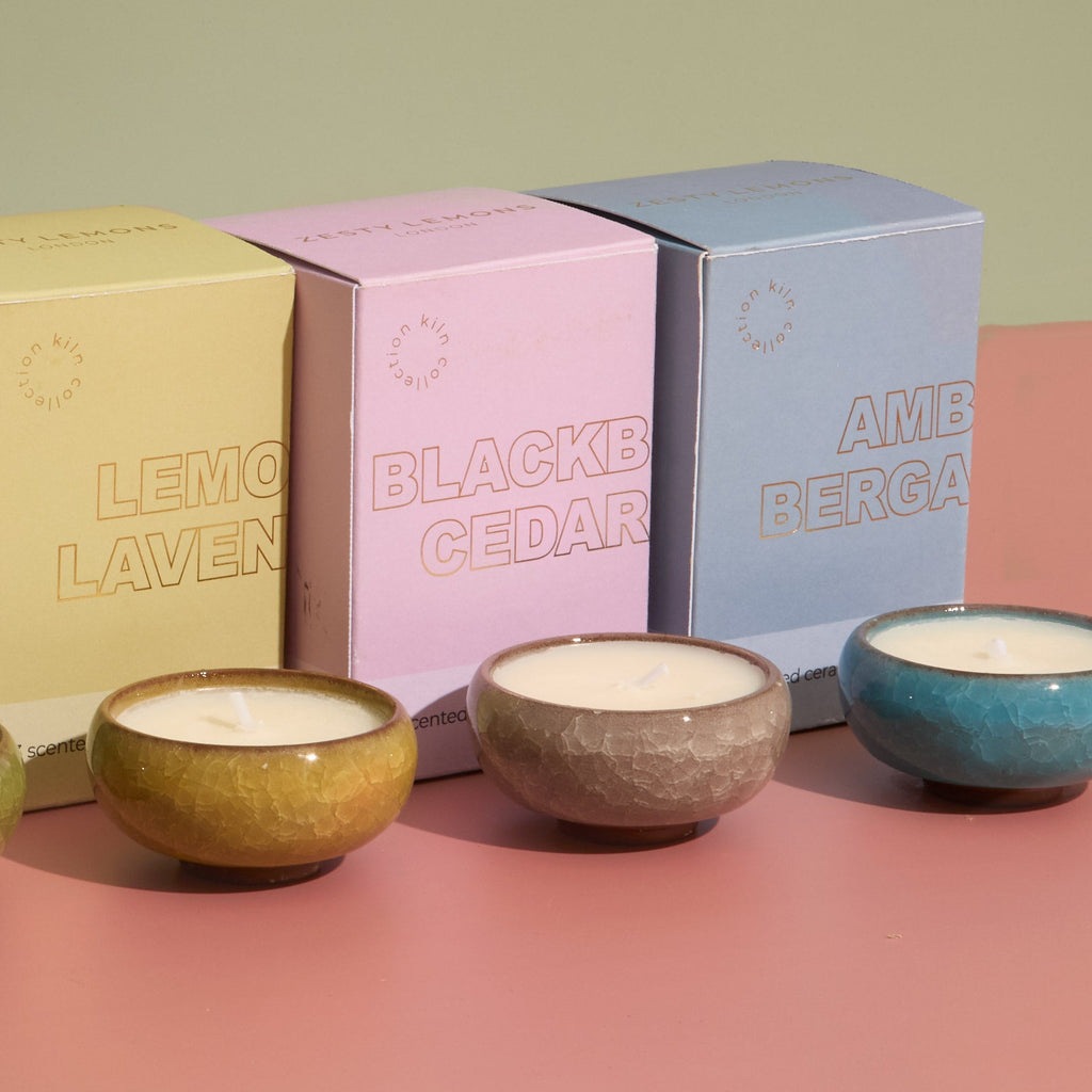 Contemporary Kiln Yellow Tea Lights - Lemon & Lavender