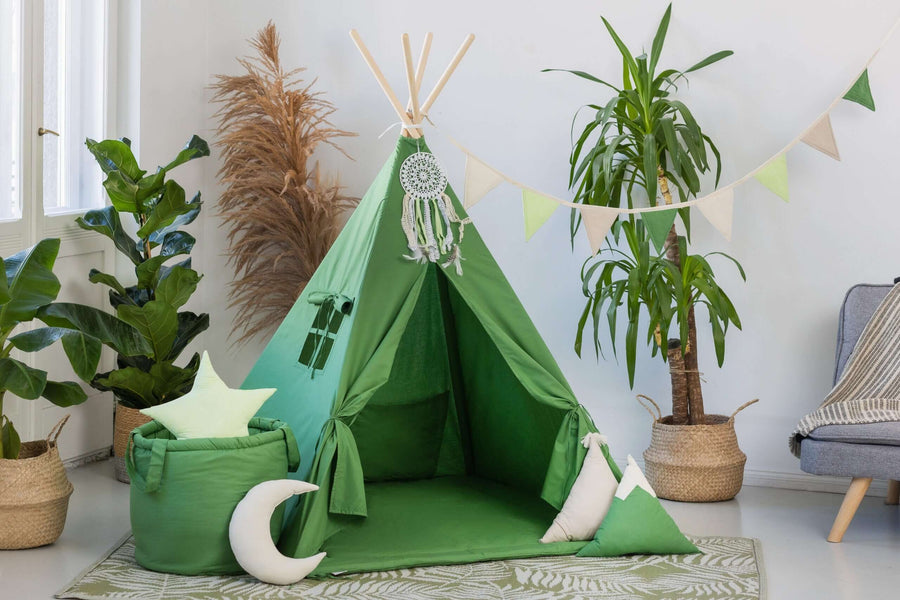 Cozy Tipi Tent Set – Handmade & Safe Kids Play Area by Sówka at brixbailey.com