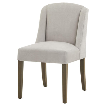 Compton grey dining chair with rubberwood frame and woven upholstery, modern neutral design for stylish comfort (124 chars) by Sostter at brixbailey.com