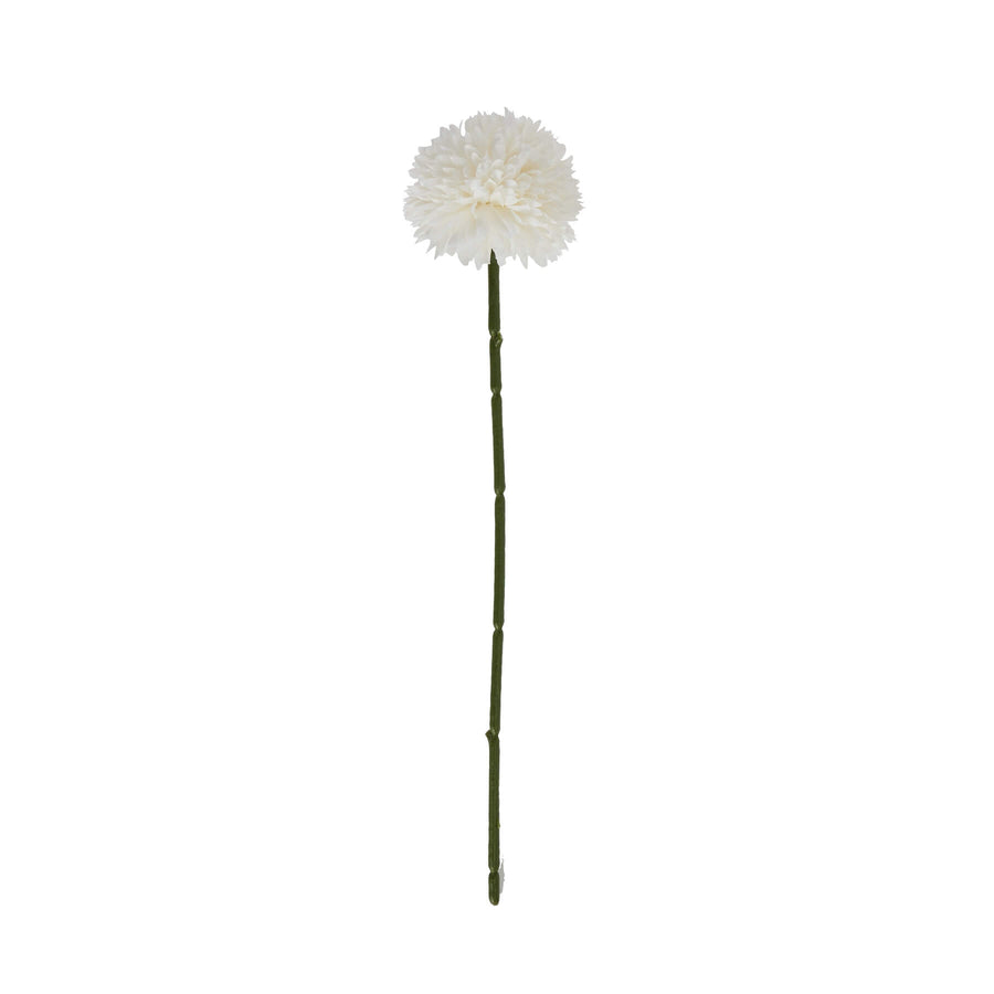 Lifelike white artificial chrysanthemum with green stem, perfect for home decor and centerpieces  by Sostter at brixbailey.com
