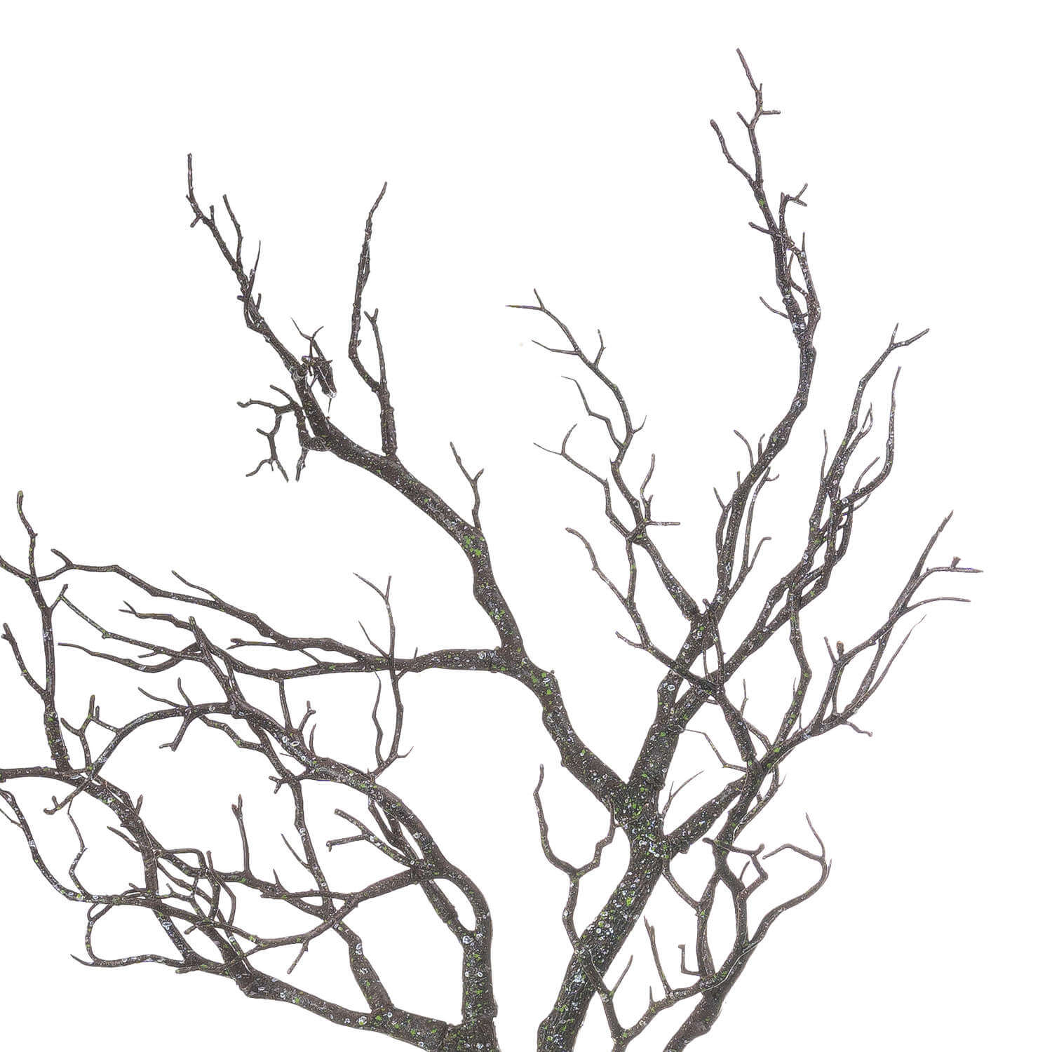 Lifelike artificial wood branch with white and green speckles, 93cm tall, perfect for modern home decor. by RoomLondon at brixbailey.com