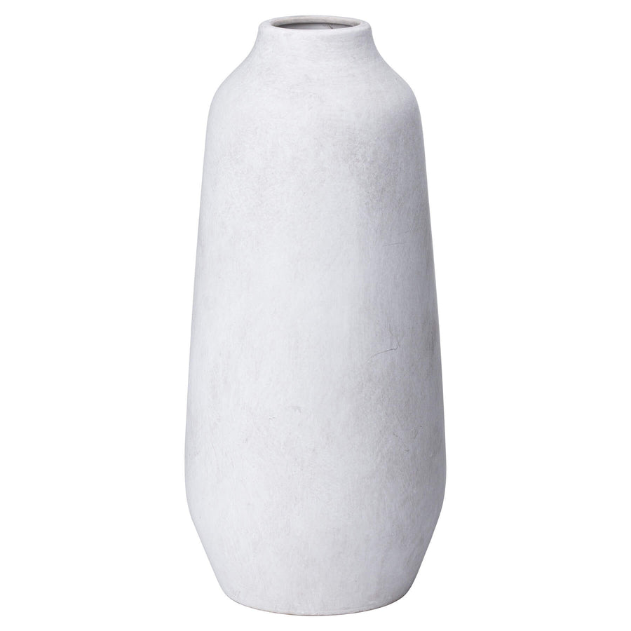 Darcy Ople Vase in neutral stone ceramic with slender neck, perfect for floral arrangements in modern or rustic decor. by Sostter at brixbailey.com