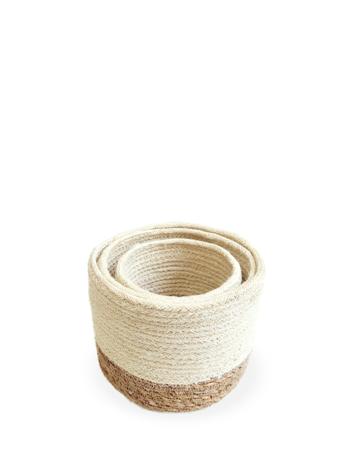 Savar Seagrass Storage Bin in Natural and White