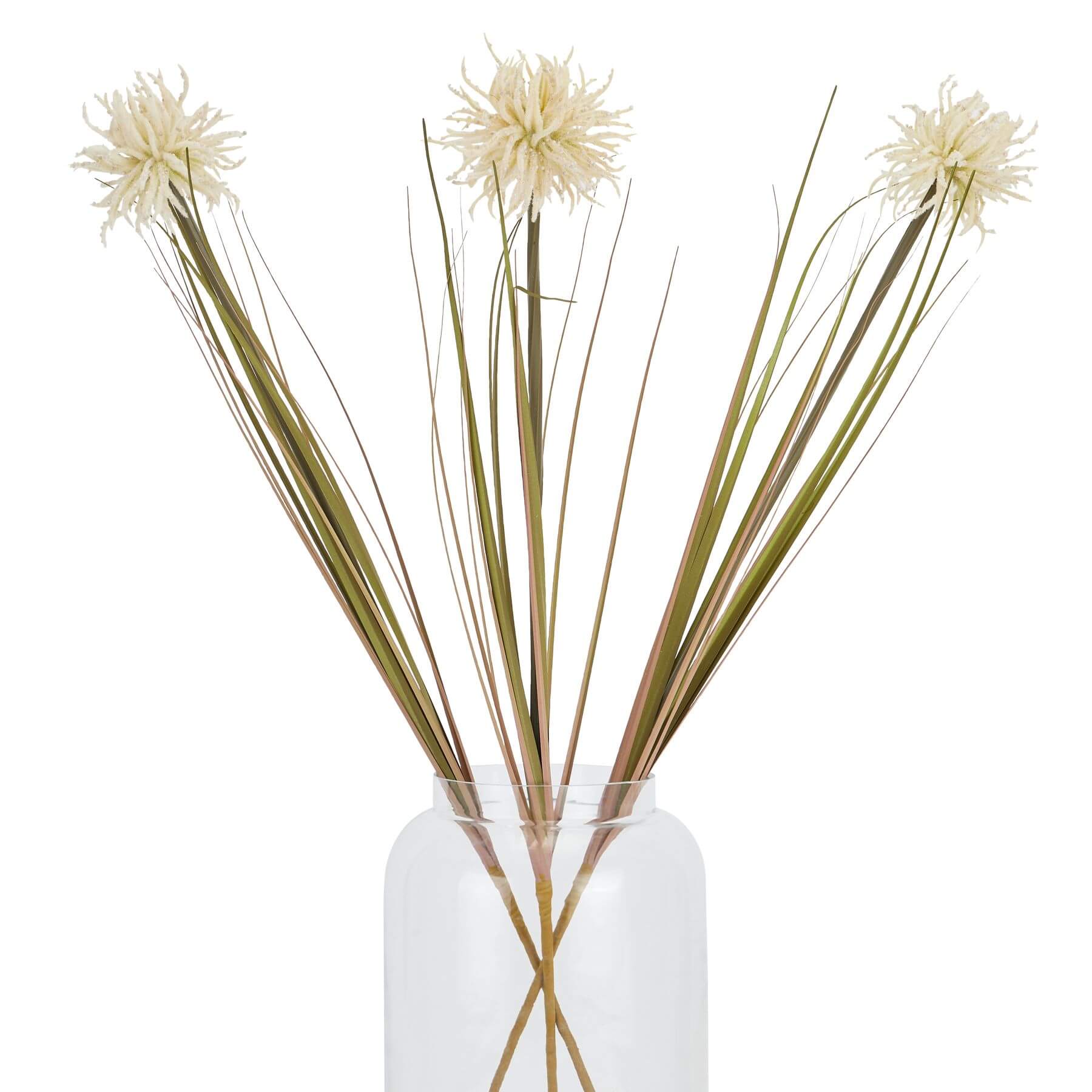 Cream artificial spider chrysanthemum stem with layered petals, 80cm tall, lifelike floral decor for home or garden by Sostter at brixbailey.com