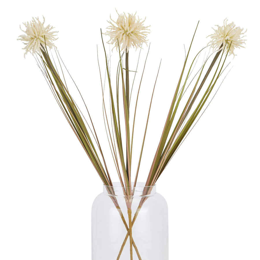 Cream artificial spider chrysanthemum stem with layered petals, 80cm tall, lifelike floral decor for home or garden by Sostter at brixbailey.com