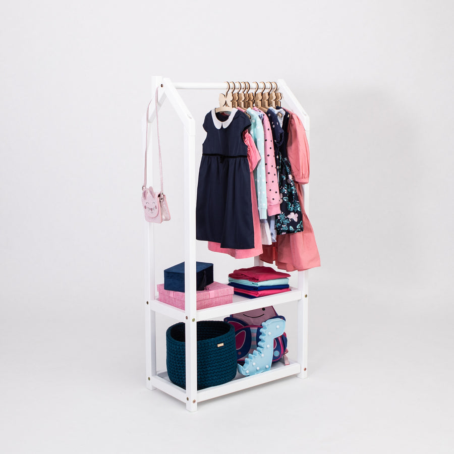 Montessori Toddler Clothing Rack with Storage – Child-Friendly Design by Montessori House Bed at www.brixbailey.com