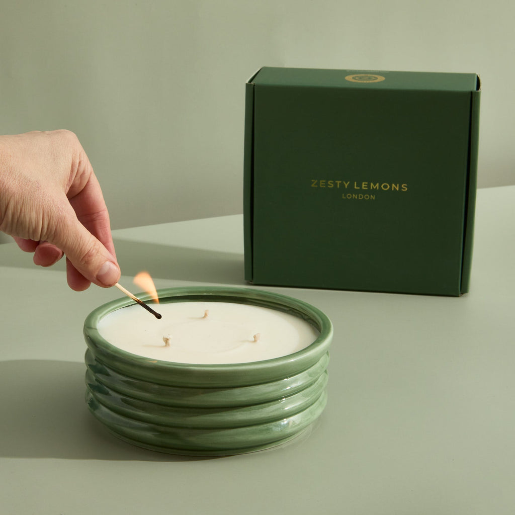 Contemporary Kiln Large Olive Candle