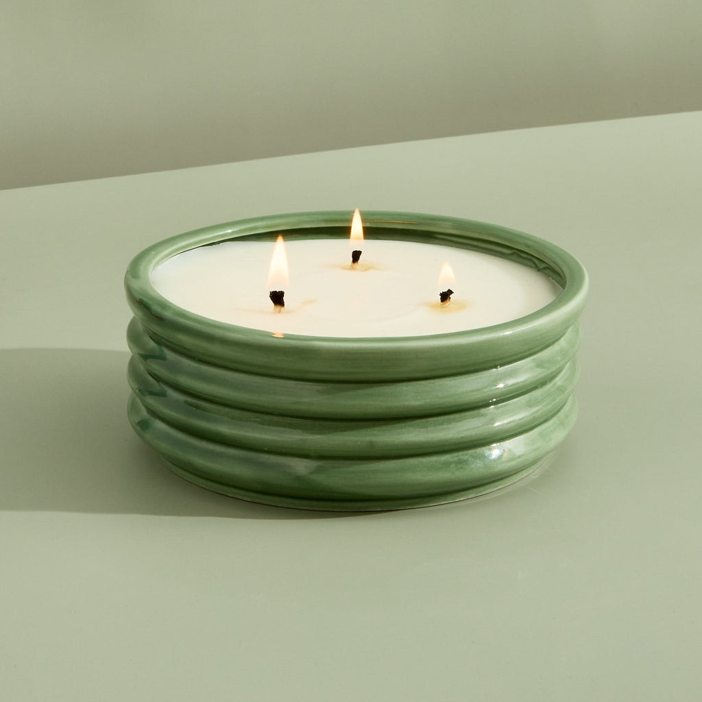 Contemporary Kiln Large Olive Candle