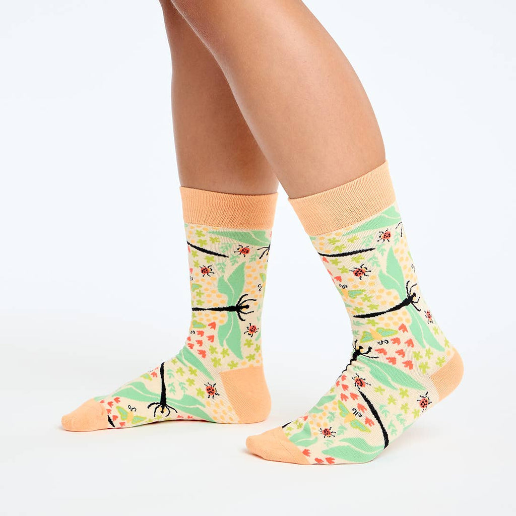 Bugged Out Socks with Dragonflies and Ladybugs