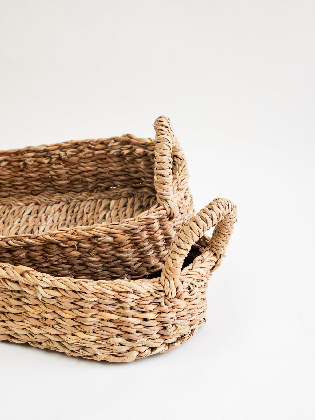 Natural Seagrass Bread Basket with Handle
