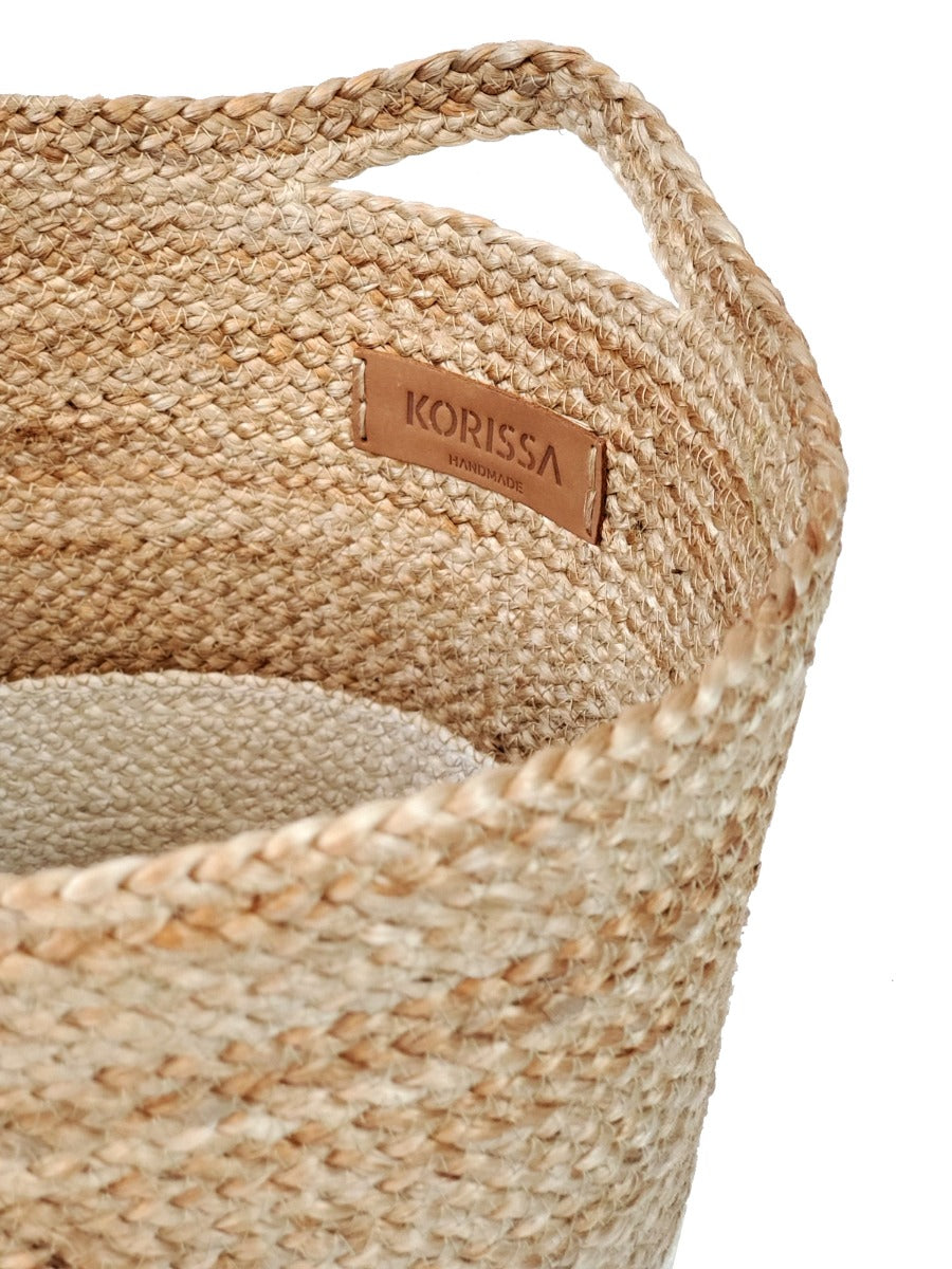 Kata Colorblock Braided Jute Basket