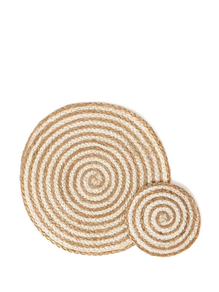 Spiral Coaster Trivet Natural Set of 4
