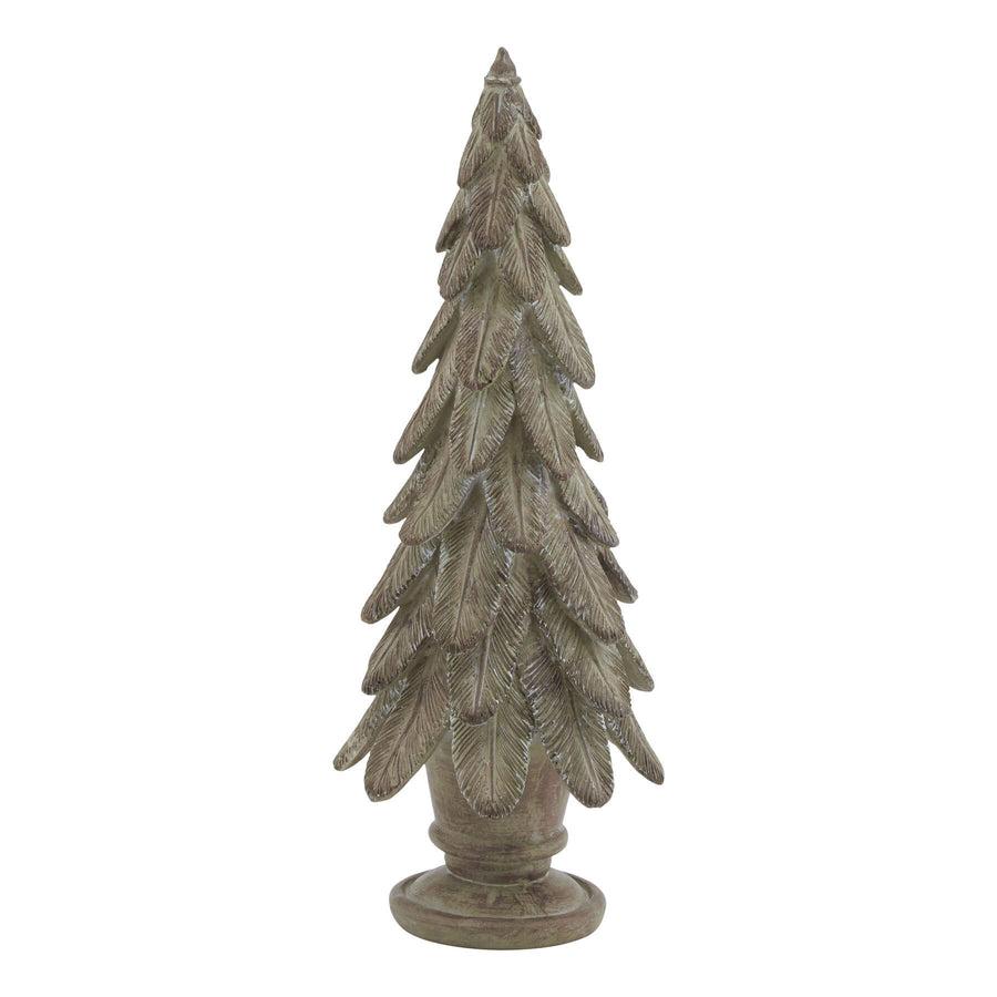 Handcrafted spruce tree sculpture in warm brown resin, casting enchanting light patterns, 24cm tall artisanal decor. by Sostter at brixbailey.com