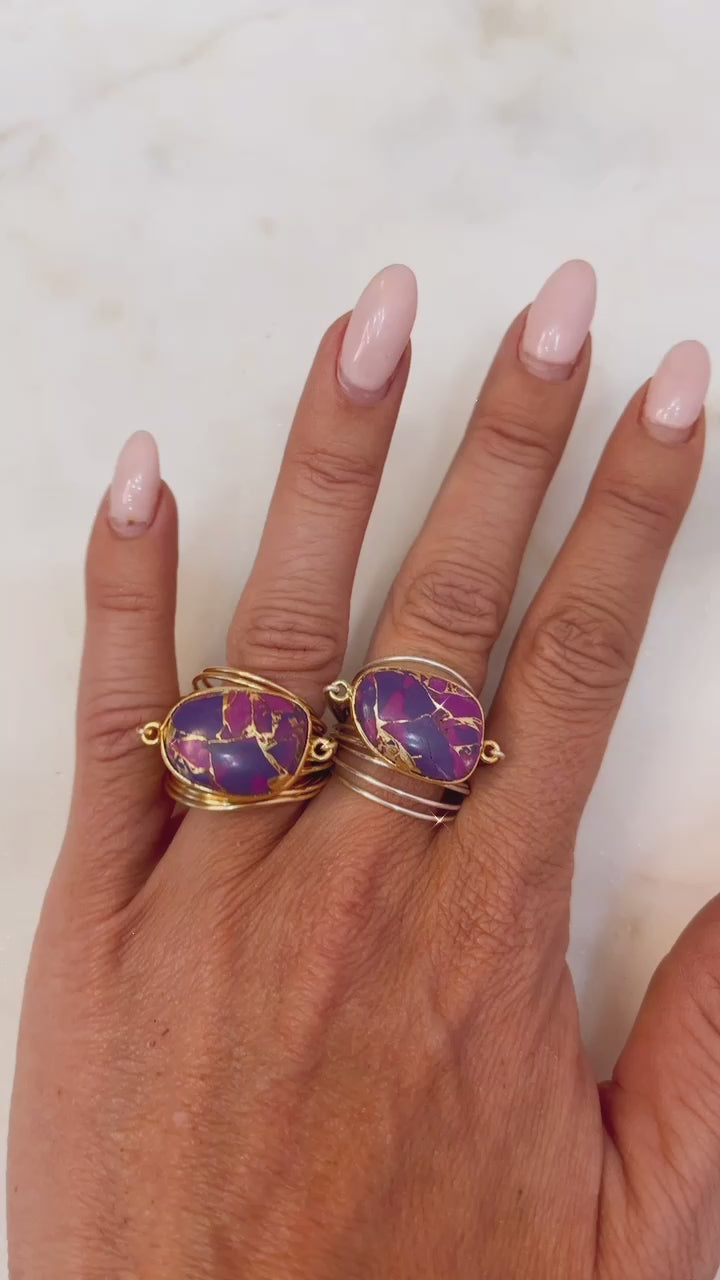 Torrey Ring with Purple Mojave Copper