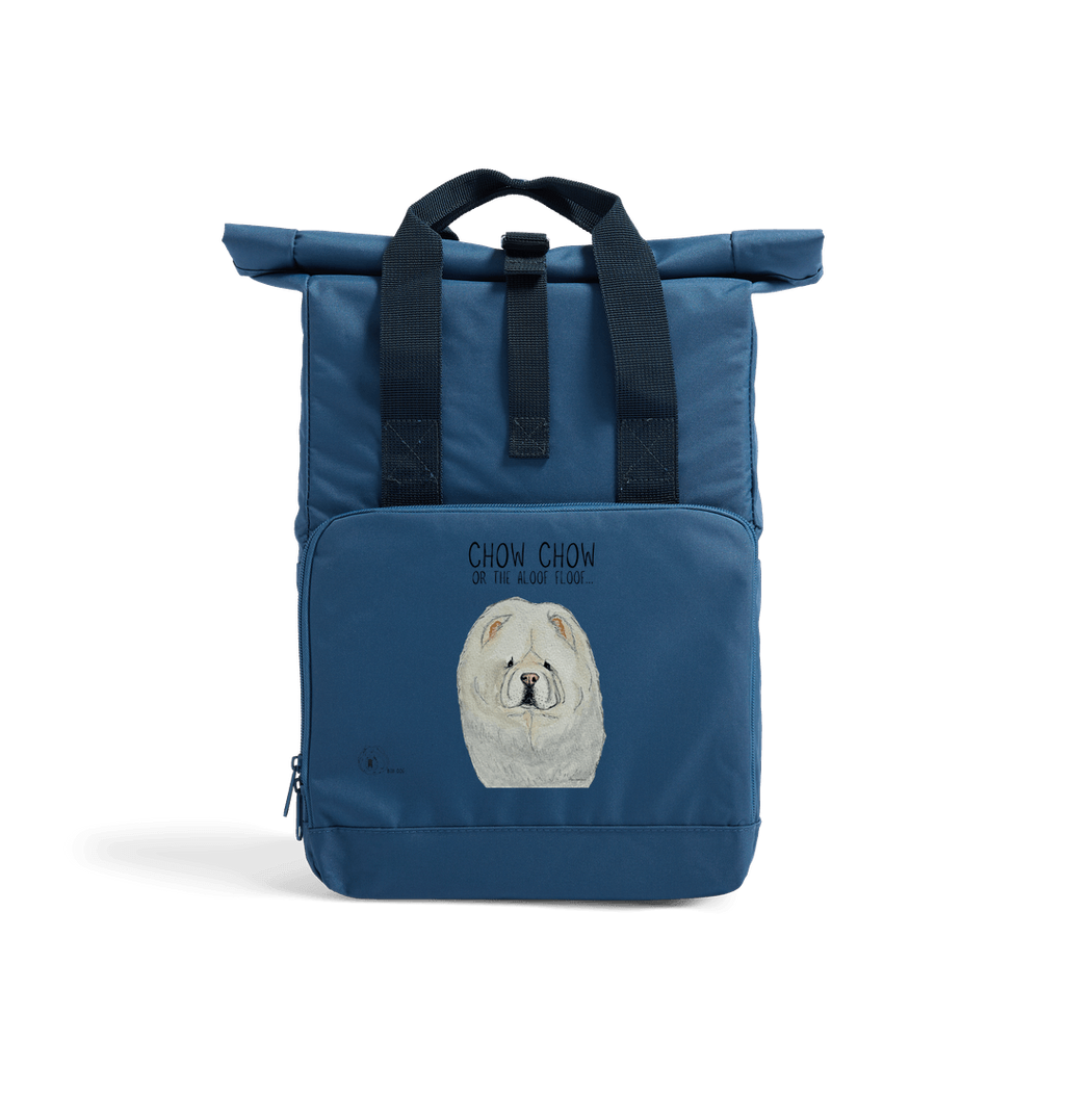 Cream Chow Chow Chic: Aloof Floof Roll-Top Backpack