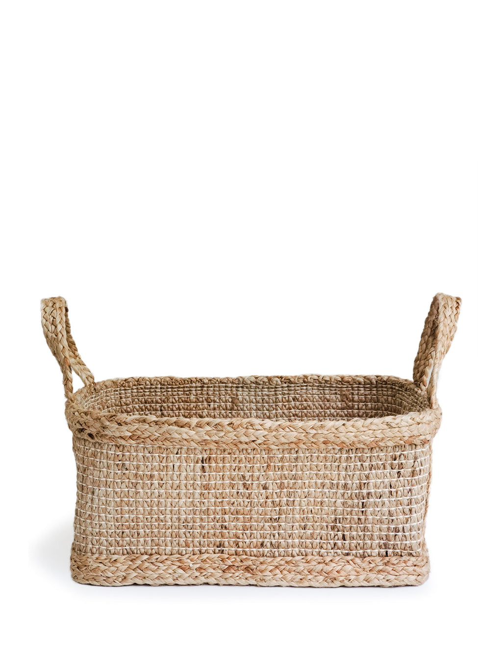 Rectangular Handwoven Jute Storage Basket