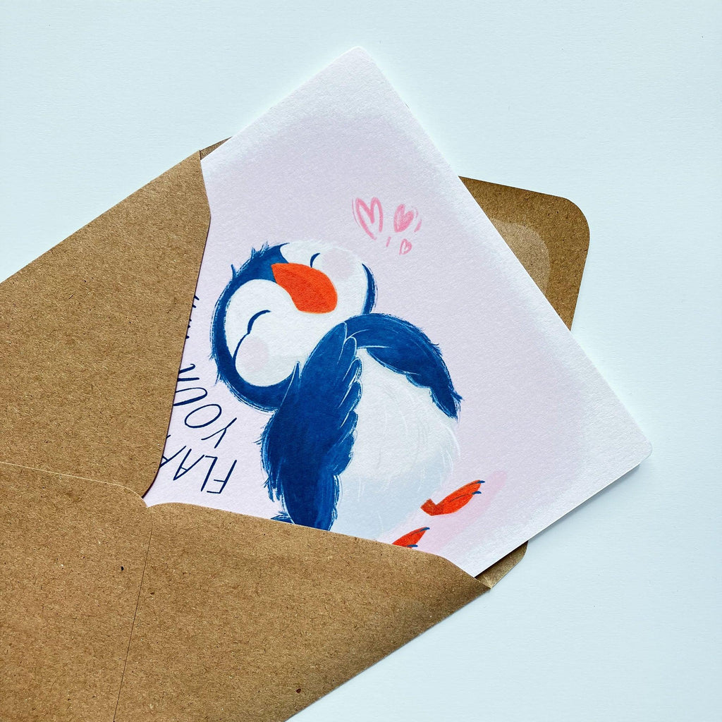 Baby Puffin Birthday Card