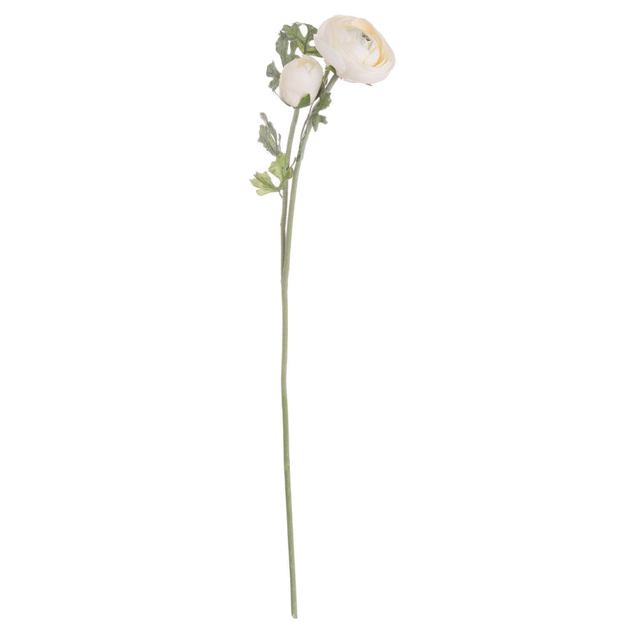 Lifelike cream ranunculus artificial flower in elegant arrangement, perfect for home decor by Sostter at brixbailey.com