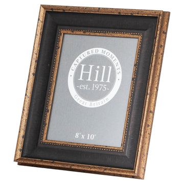 Black antique gold beaded 8x10 photo frame with intricate wood detailing, elegant home decor gift.by Sostter at brixbailey.com