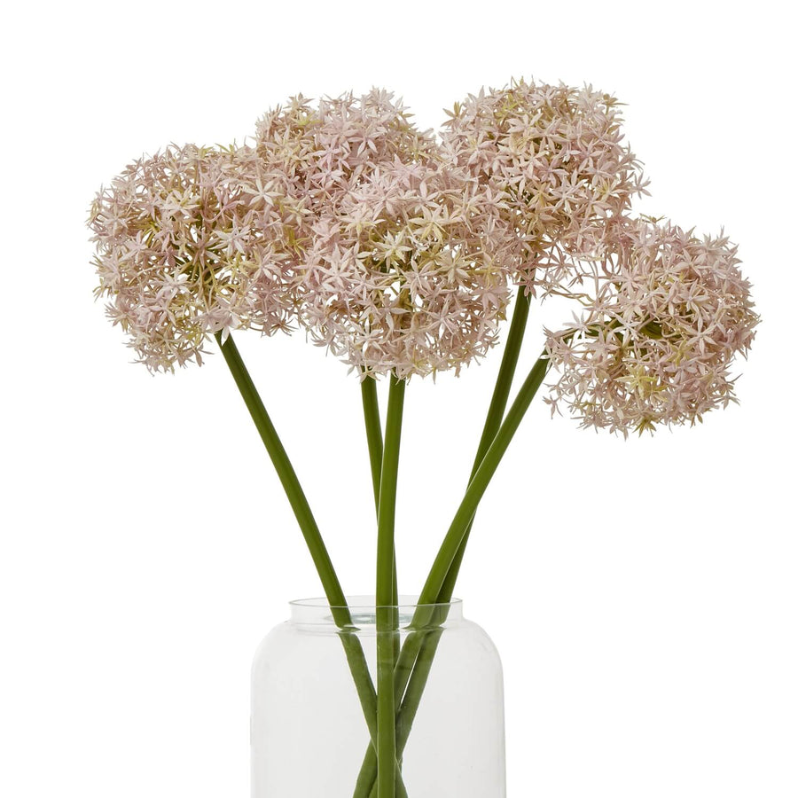 Lilac faux allium stem with spherical bloom, 80cm tall, soft purple hue, perfect for farmhouse or boho decor. by Sostter at brixbailey.com