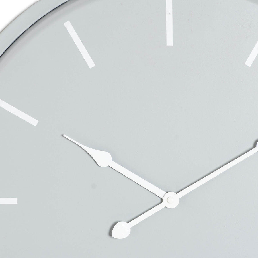 Karlsson Wall Clock: minimalist Scandinavian design, 49cm matte grey metal with quartz movement by Sostter at brixbailey.com