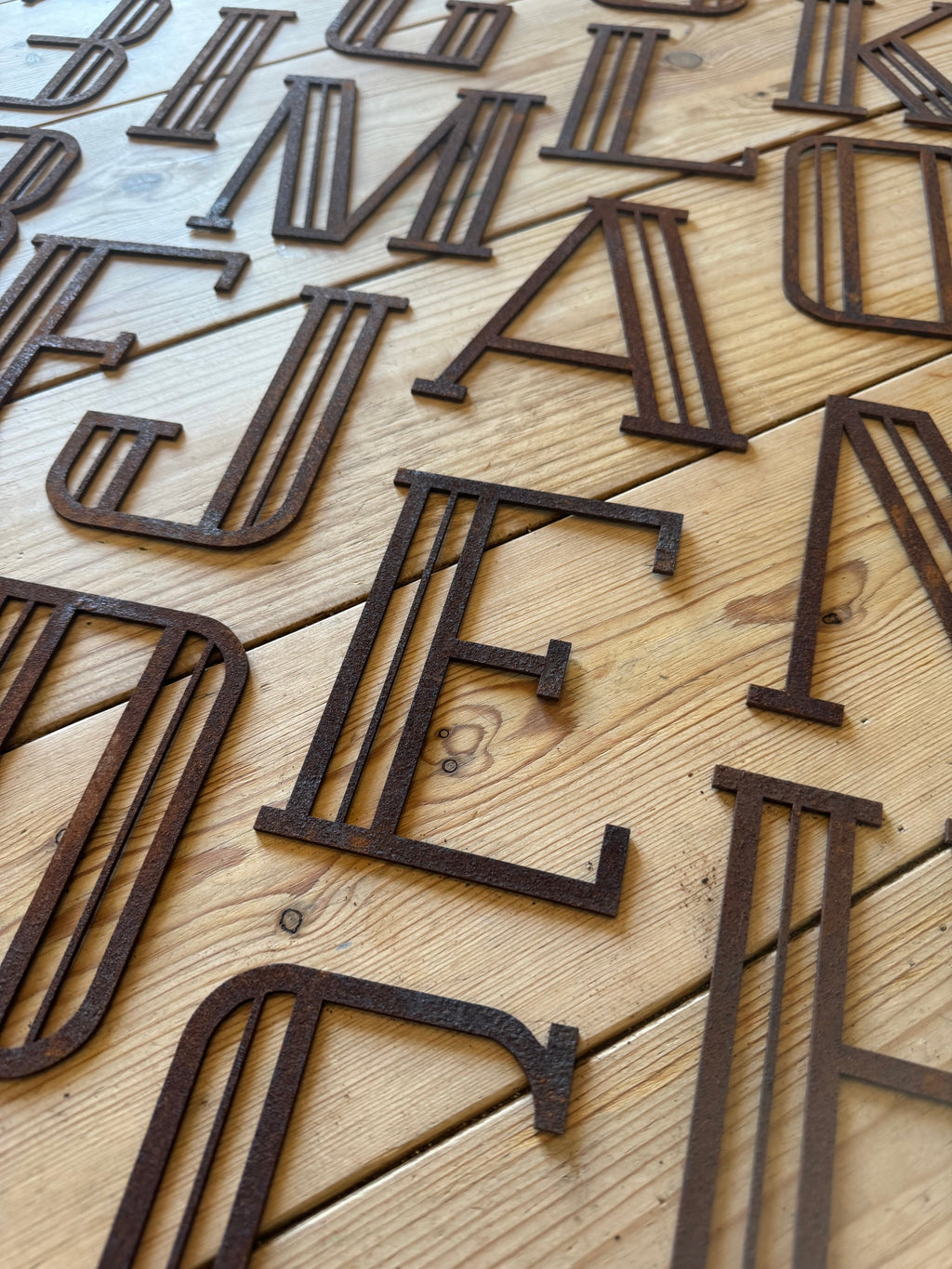 Rusty Metal 5" or 12" Art Deco Lettering A-Z 0-9