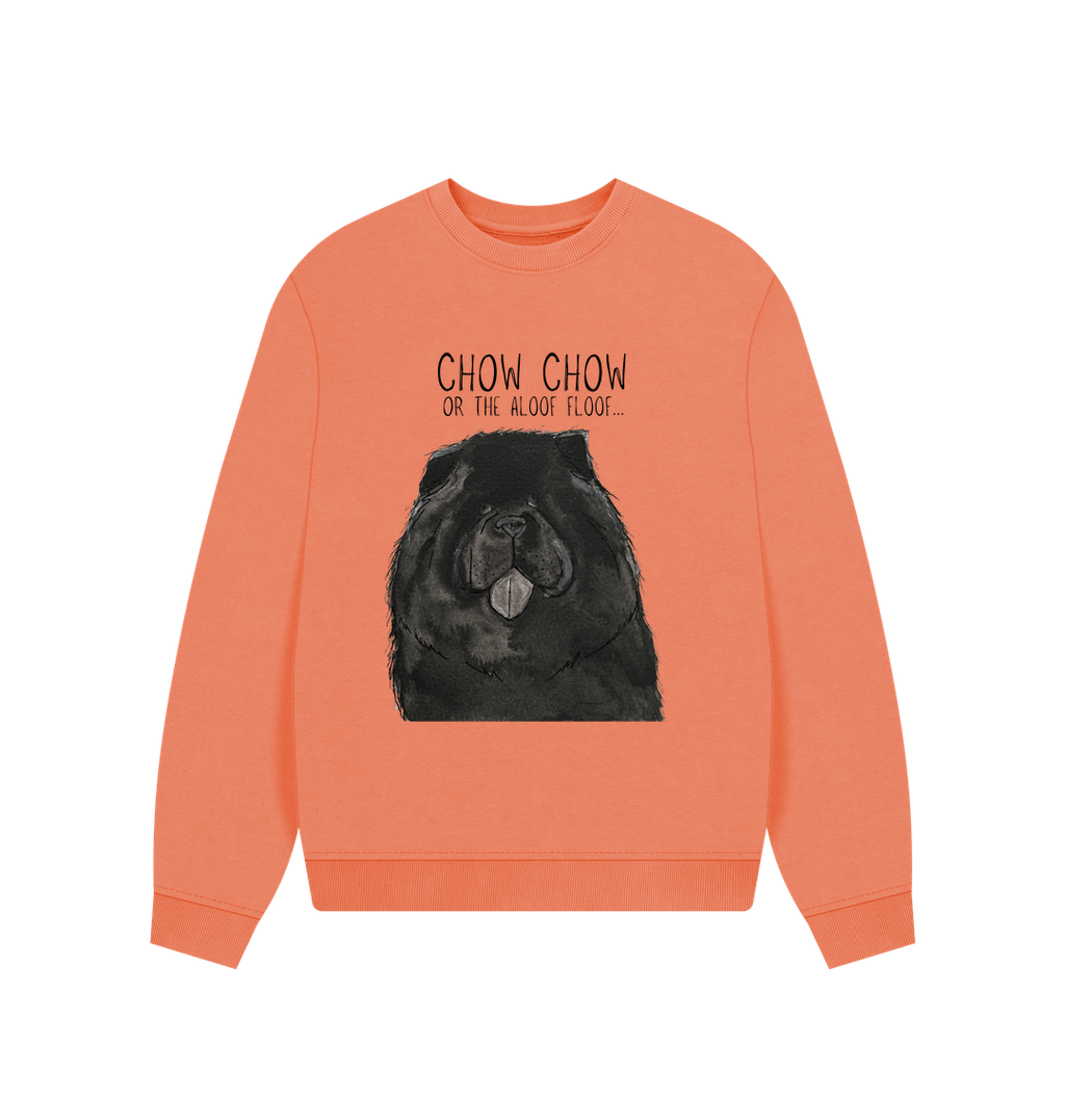 Black Chow Chow Women's Oversized Sweatshirt – Featuring the Aloof Floof Design!
