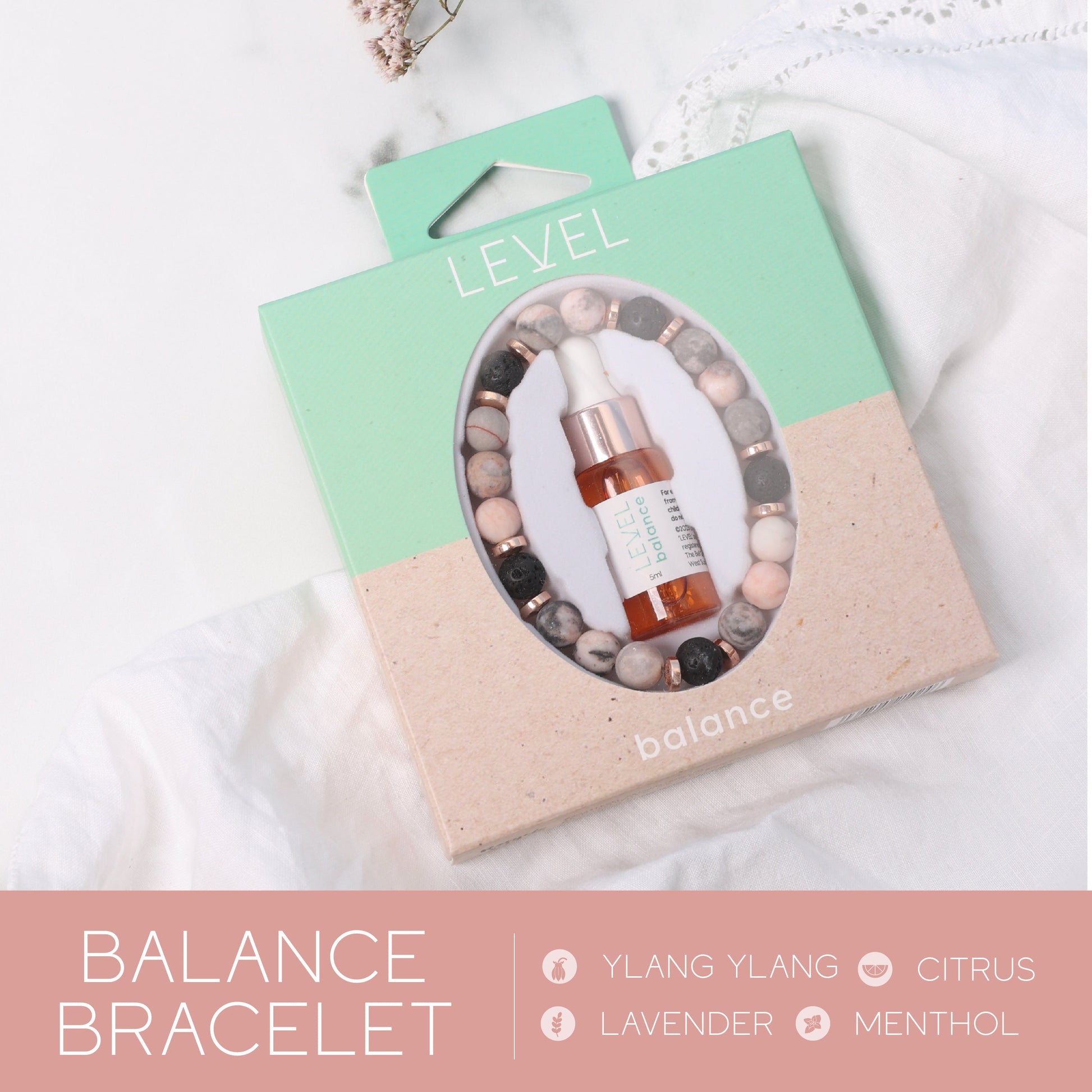 Lava Bead Aromatherapy Bracelet Set Balance and Centre