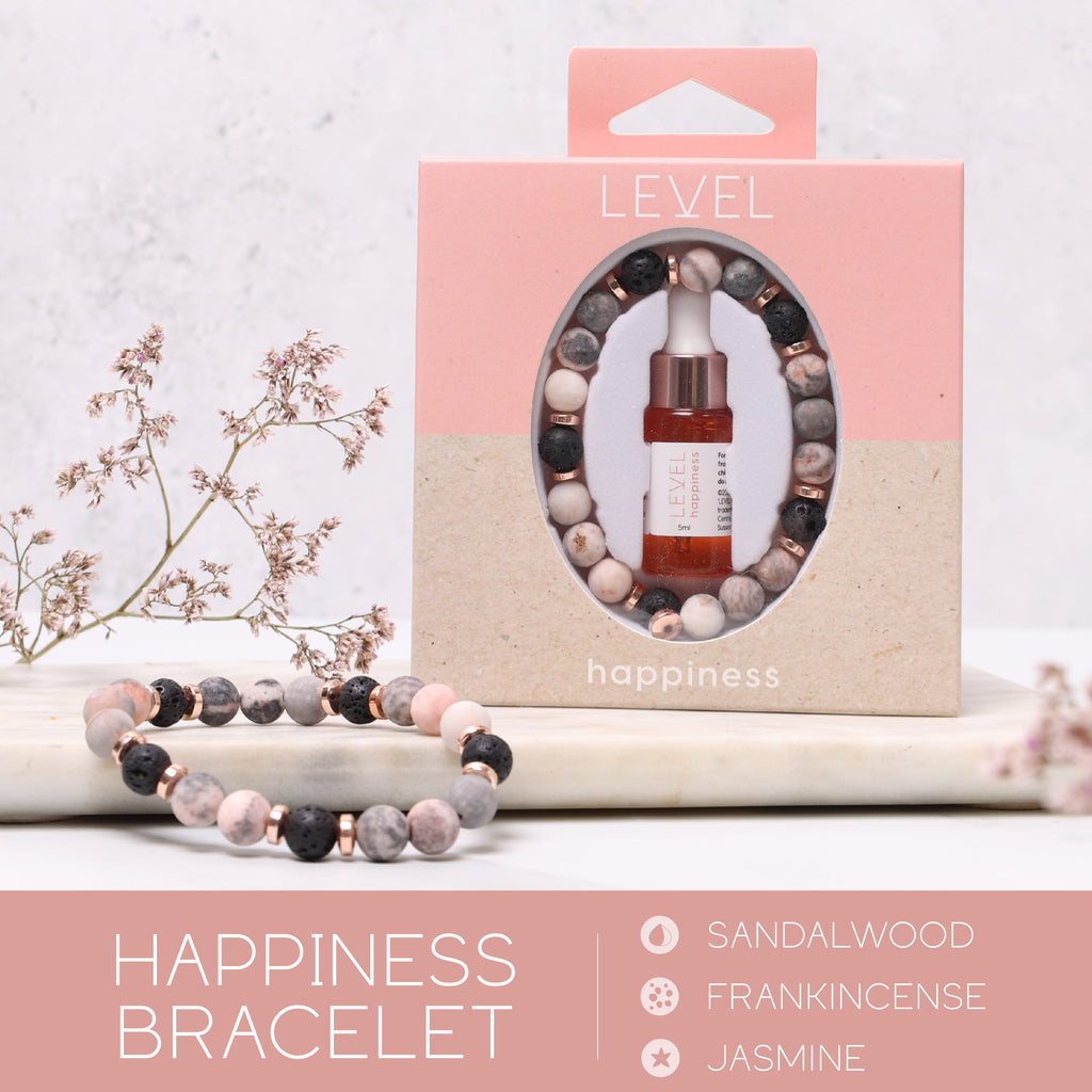 Lava Bead Aromatherapy Bracelet Set Balance and Happiness