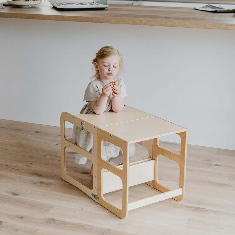 2-in-1 Convertible Kitchen Tower – Safe & Versatile for Kids by Montessori House Bed at www.brixbailey.com