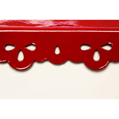 Cream and Red Bread Bin