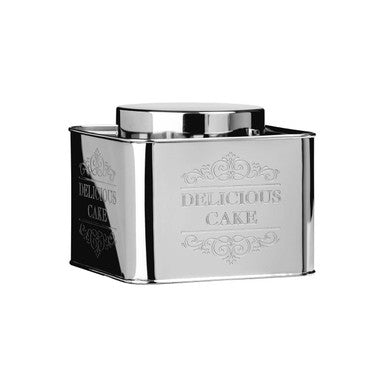 Silver Cake Storage Tin