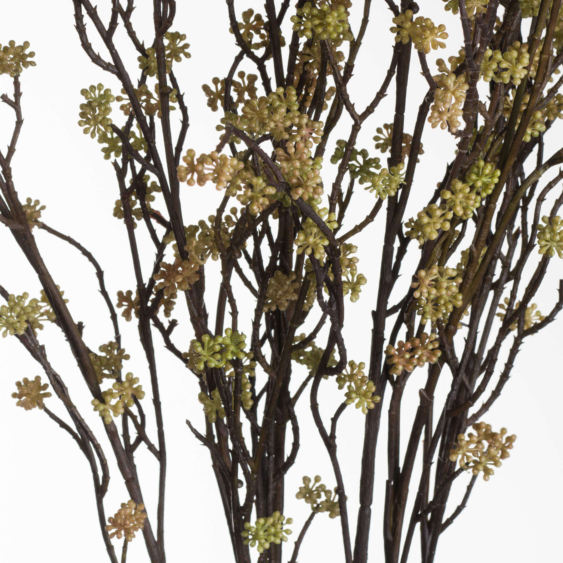 Lifelike Sedum faux floral branch with soft green and autumn tones, 109 cm tall, for vase or wreath arrangements. by Sostter at brixbailey.com