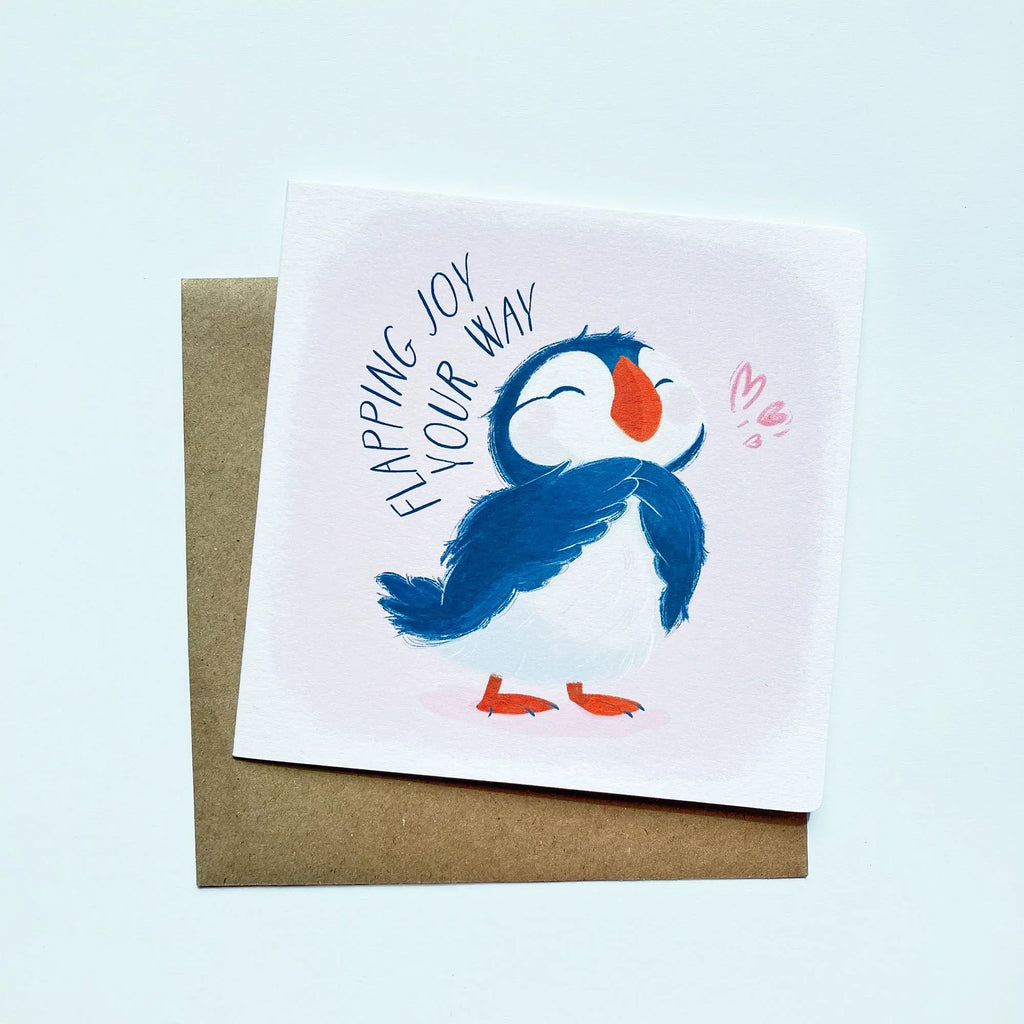 Baby Puffin Birthday Card