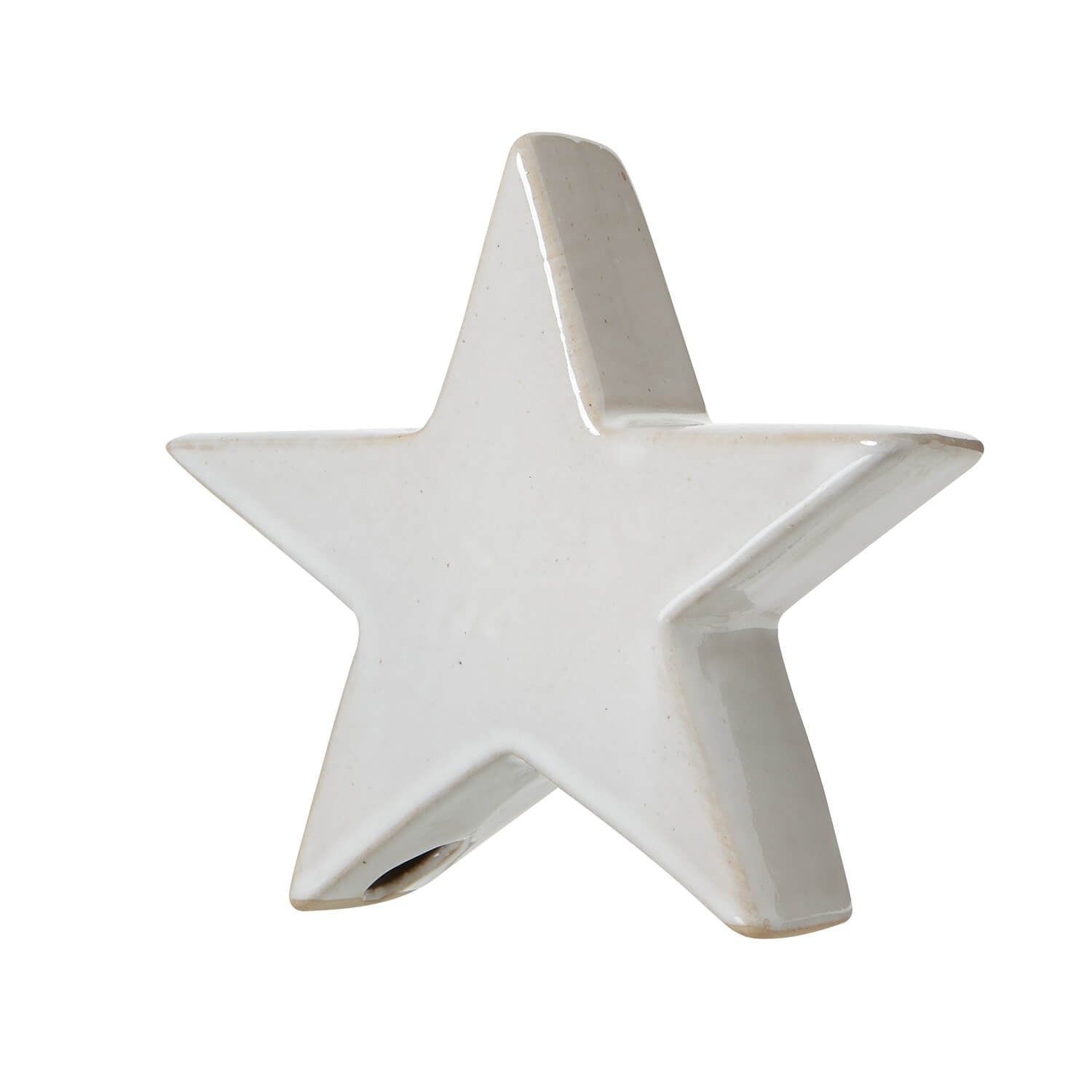Handcrafted white ceramic star decor with minimalist design, casting enchanting light patterns, 12cm celestial accent piece. by RoomLondon at brixbailey.com