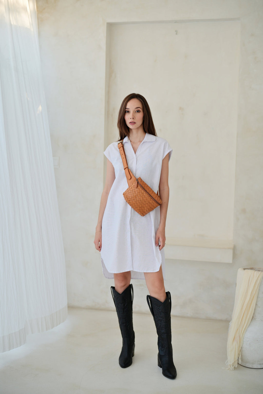 Handwoven Leather Belt Bag