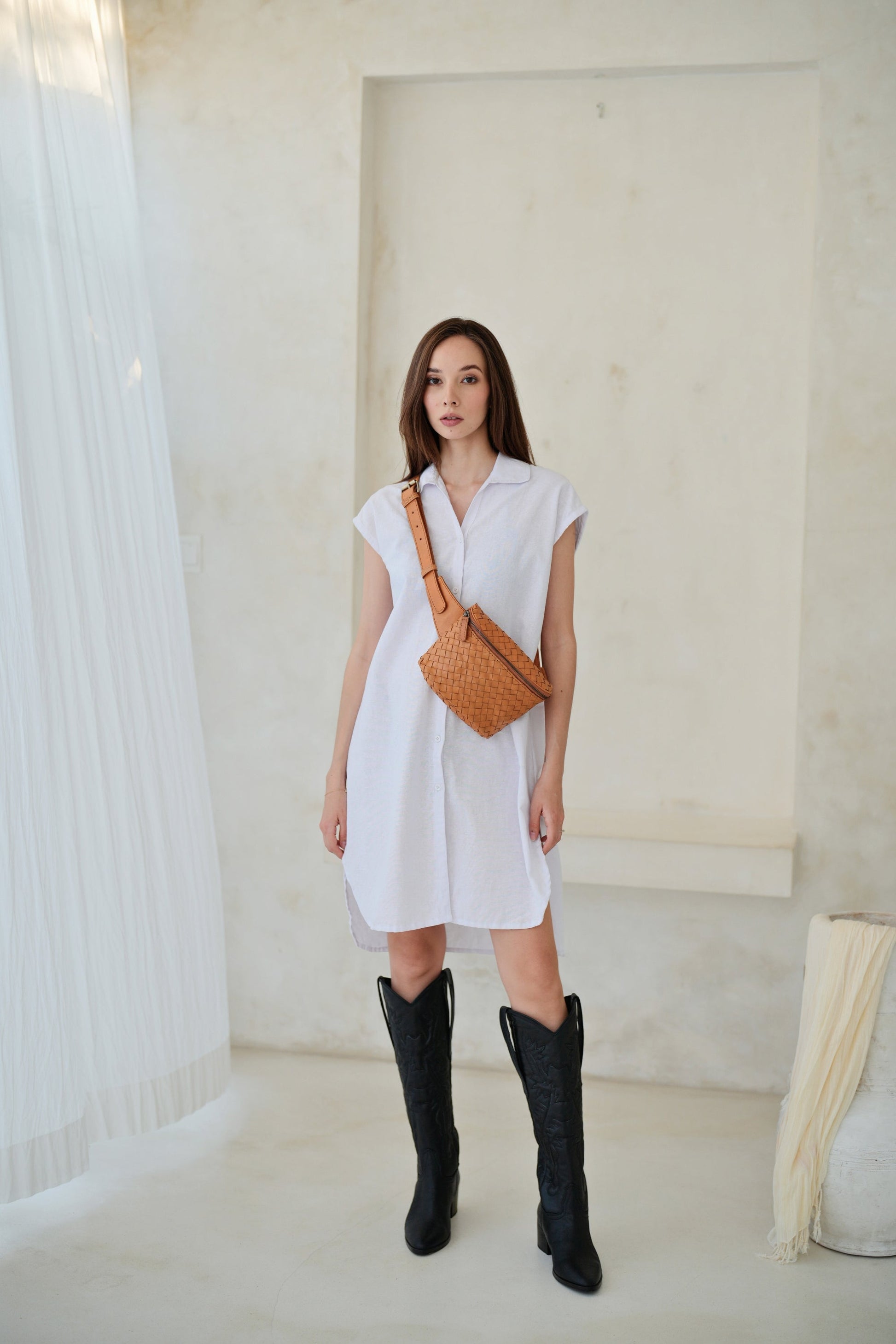 Handwoven Leather Belt Bag