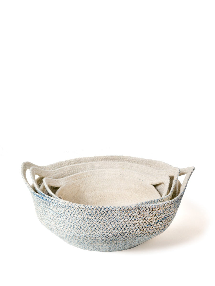Handwoven Fruit Bowl in Blue