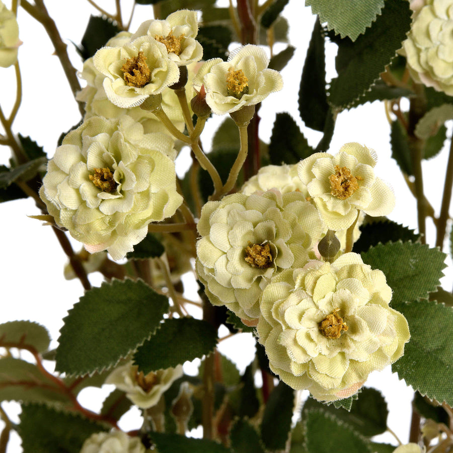 Lifelike artificial meadow rose in rich botanical green, 74cm tall, high-quality plastic floral decor for home styling by Hill Interiors at brixbailey.com
