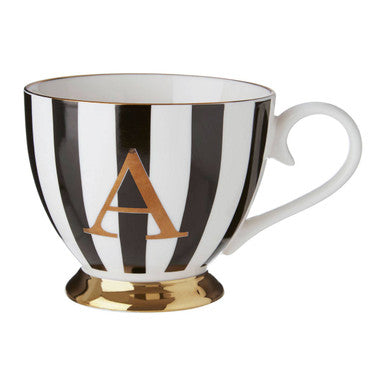 Duchess Black and White A Monogram Mug