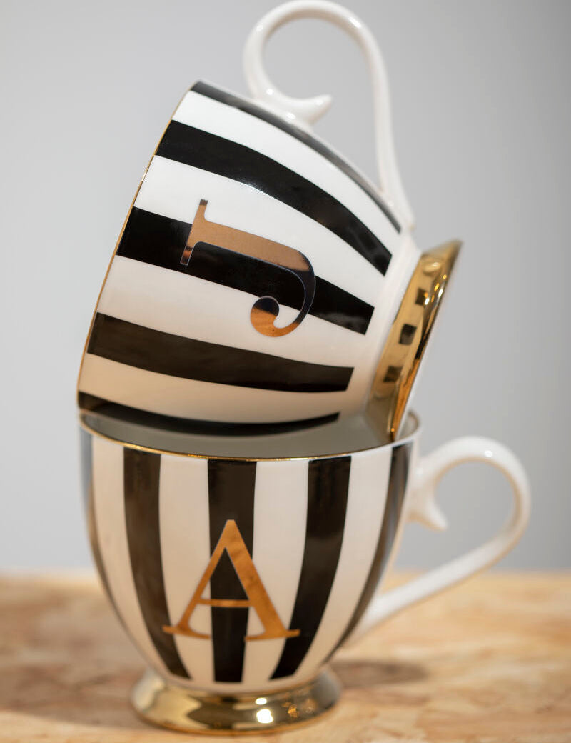 Duchess Black and White A Monogram Mug
